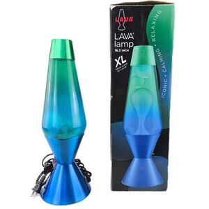 Schylling Lava Lamp XL 16.3 Inch Ocean Blue Green Tested & Works Home Decor